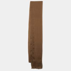 Moschino Khaki Embroidered Detail Silk Stole 