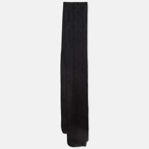 Moschino Larioseta Black Logo Pattern Silk Scarf