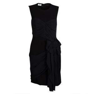 Moschino Black Draped Sleeveless Bow Detail Dress M