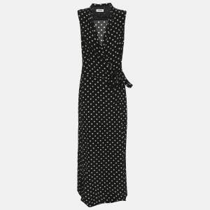 Moschino Black/Cream Polka Dot Print Silk Dress L