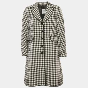 Moschino Cheap & Chic Monochrome Checkered Cotton Coat M