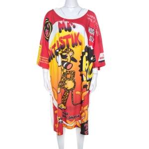 Moschino Couture Multicolor Mr.Funtastik Printed Cotton Oversized T-Shirt Dress M