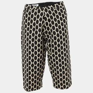 Moschino Black Patterned Cotton Jacquard Capri Pants L