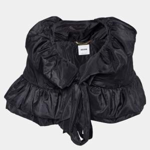 Moschino Black Silk Puffer cape Jacket M
