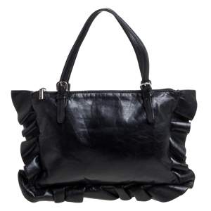 Moschino Black Leather Tote  