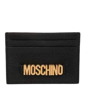 Moschino Black Leather Card Holder