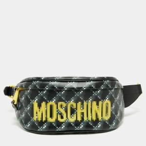 Pre Owned Moschino Black/Multicolor Leather Belt Bag