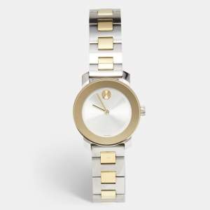 Movado Silver Two-Tone Stainless Steel Bold 3600551 Women's Wristwatch 30 mm