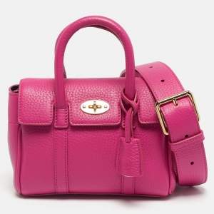 Pre Owned Mulberry Pink Leather Mini Bayswater Satchel
