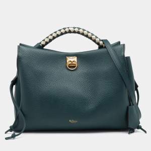 Mulberry Green Grained Leather Iris Top Handle Bag