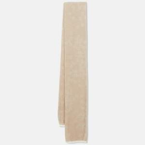 Mulberry Beige Logo Jacquard Wool Blend Scarf 