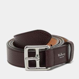 Mulberry Burgundy Leather Buckle Belt 95CM