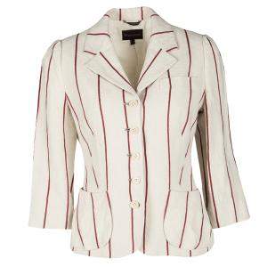 Mulberry Cream and Red Striped Linen Blazer M