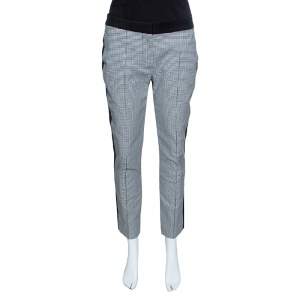 Mulberry Black Houndstooth Contrast Panel Tailored Pants S