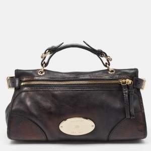 Mulberry Black Leather Taylor Top Handle Bag