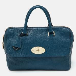 Mulberry Blue Leather Medium Del Rey Satchel