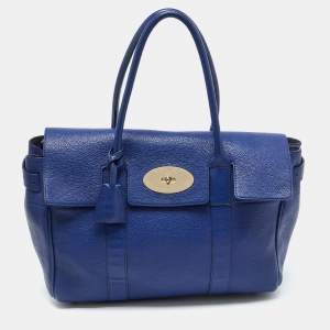 Mulberry Blue Leather Bayswater Satchel