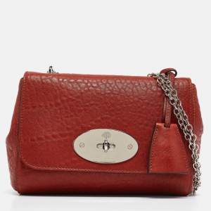 Mulberry Brick Brown Leather Lily Chain Shoulder Bag