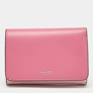 Mulberry Two Tone Pink Leather Trifold Compact Wallet