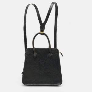 Mulberry Dark Green Ostrich Embossed Leather Convertible Tote