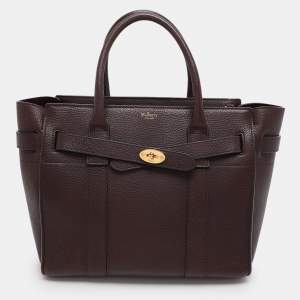 Mulberry Burgundy Leather Small Zipped Bayswater Tote