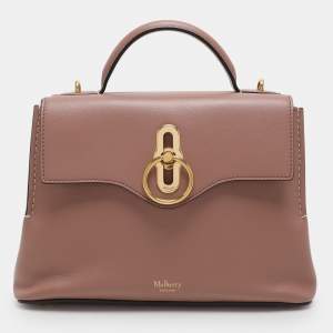 Mulberry Nude Pink Leather Mini Seaton Top Handle Bag