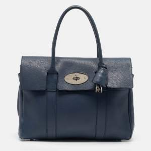 Mulberry Blue Leather Bayswater Satchel