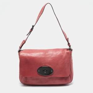 Mulberry Red Leather Bayswater Flap Shoulder Bag