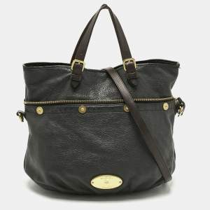 Pre Owned Mulberry Black/Dark Brown Soft Leather Mitzy Tote