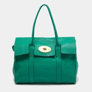 Pre Owned Mulberry Green Leather Bayswater Satchel