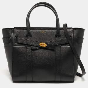 Pre Owned Mulberry Zipped Bayswater Small Black Leather Tote