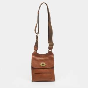 Pre Owned Mulberry Antony Brown Leather Messenger Bag
