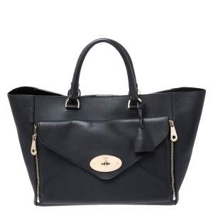 Mulberry Black Leather Large Willow Tote