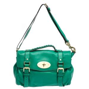 Mulberry Green Leather Alexa Satchel