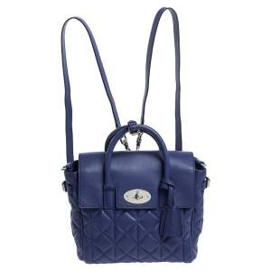 Mulberry Blue Quilted Leather Mini Cara Delevingne Backpack