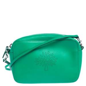 Mulberry Green Perforated Logo Leather Crossbody Bag