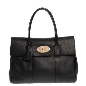 Pre Owned Mulberry Black Leather Bayswater Satchel