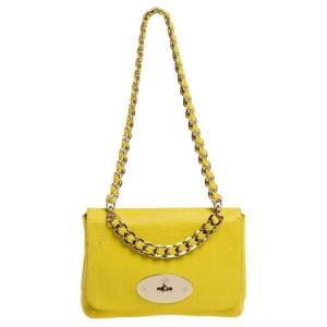 Pre Owned Mulberry Yellow Lizard Embossed Leather Shoulder Bag
