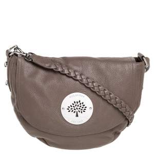 Pre Owned Mulberry Dark Beige Leather Daria Shoulder Bag