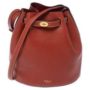 Pre Owned Mulberry Red Leather Tyndale Bucket Bag