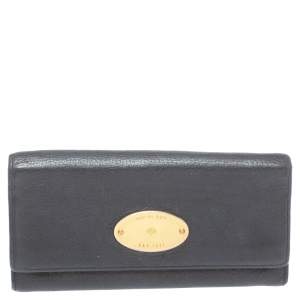 Pre Owned Mulberry Black Leather Continental Wallet