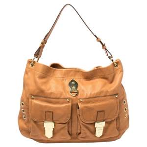Pre Owned Mulberry Tan Soft Leather Buckle Pocket Hobo