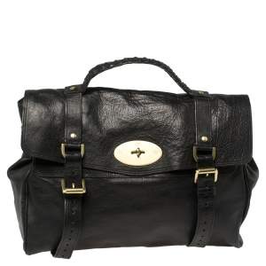 Pre Owned Mulberry Black Leather Oversized Alexa Satchel
