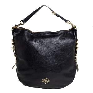 Mulberry Black Textured Leather Mila Hobo 