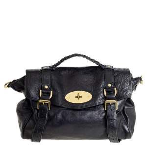 Pre Owned Mulberry Black Leather Alexa Satchel