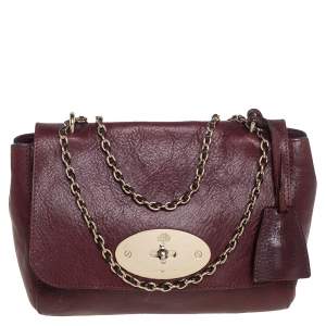 Pre Owned Mulberry Burgundy Leather Small Lily Shoulder Bag