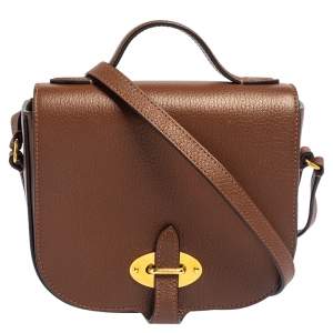 Pre Owned Mulberry Brown Leather Tenby Crossbody Bag