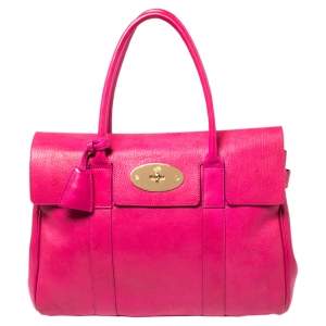 Pre Owned Mulberry Fuchsia Leather Bayswater Satchel