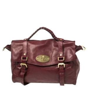 Pre Owned Mulberry Dark Red Leather Alexa Satchel