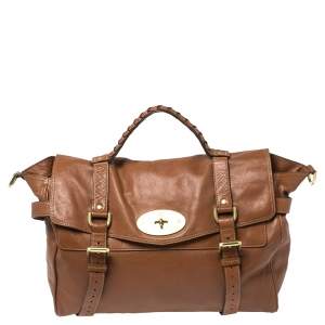 Mulberry Brown Leather Oversized Alexa Satchel